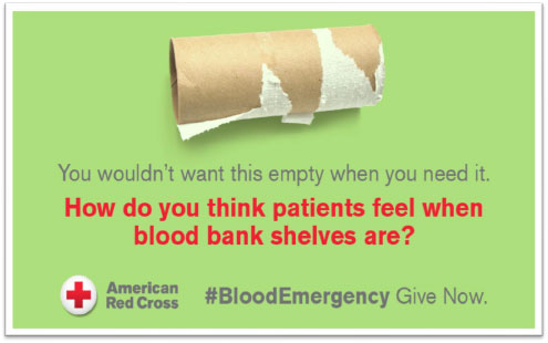 Toilet-paper-rolls Blood Emergency Give Now